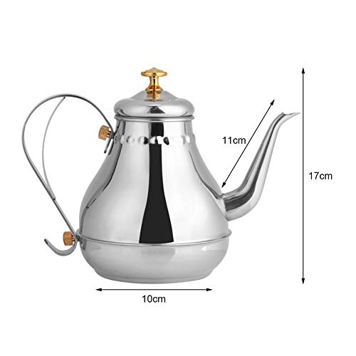 GOTOTO Stainless Steel Teapot with Removable Filter, Swan Neck, Teapot Coffee Pot 1.2 L, Silver - Image 3
