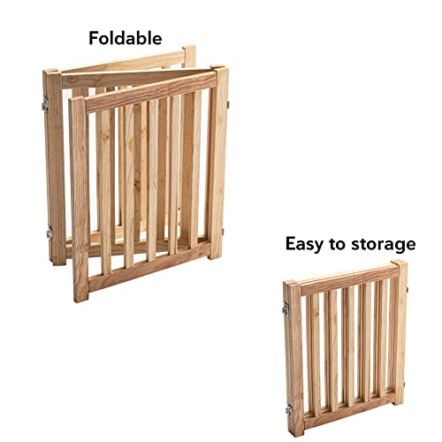 Lzrs Cancello Per Animali Domestici Indipendente In Legno Massello,Cancelli Per Cani In Legno Per Porte,Cancelli Per Cani In Legno Naturale Per La Casa,Cancello Per Cani Per Scale, Recinzione Di - 4