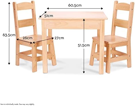 Melissa & Doug Wooden Toy Table and Chairs Set Playspaces and Decor Room Decor/Furniture 3+ Gift for Boy or Girl