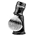 Synthetic Badger Shaving Brush with Black Holder Stand Anbbas 2IN1 Resin Handle Foam Brush Set for Men Close Wet Shave