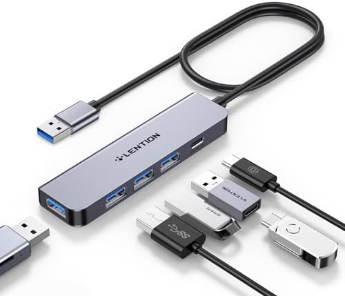 Hub USB C 4 In 1 Con 4 Porte USB 3.0 - Splitter Portatile 5 Gbps Per Laptop, MacBook, Desktop, Unità Flash - Plug & Play - 2