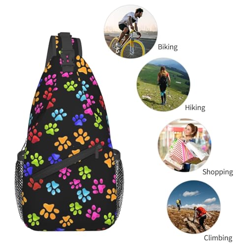 Cute Dog Paw Sling Crossbody Backpack Adjustable Shoulder Bag Strap for Hiking,Walking,Biking,Cycling 6