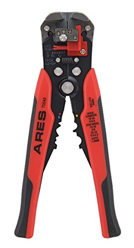 ARES 70048-8-Inch Self-Adjusting Wire Stripping Tool and Cutter with Crimper - Strip 10-24AWG Wire while Crimping Insulated and Non-Insulated Terminals
