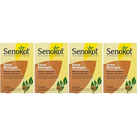 Senokot Extra Strength Natural Vegetable Laxative, 12 Tablets (Value Pack of 4) Cover
