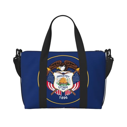 Utah Flag print Travel Duffel Bag,workout duffel bag, overnight shoulder Bag,Weekender Bag for Women Men