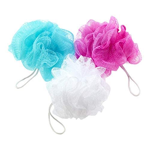Saqoware Pack of 3 Nylone Large Bath Shower Body Loofah | Bath Loofah | Body Loofah | Bath Shower Ball Sponge-Exfoliate, Cleanse, Soothe Skin