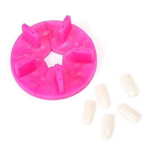 Rolabling Round Nail Practice Stand False Nail Art Tips Display Holder