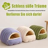 Ruileyou Abnehmbares und Waschbares, Geschlossenes Winter-Katzenbett, Mit abnehmbarem Kissen, geeignet für kleine Katzen und Hunde (Hellbeige, M（45 x 30 x 19 cm）)