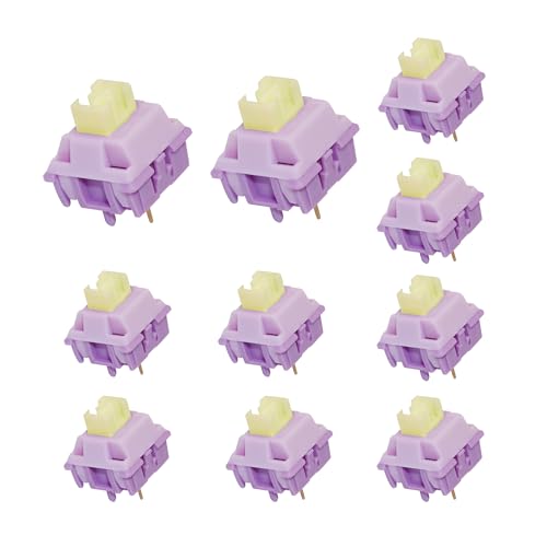 K KAVLORN High Sensitivity Trans Momentary Mechanical Shaft for Mechanical Keyboards Lubricated Switches, 5pin Axis, MX Switches, Dustproof Linear Switch (Pink Purple【Stone clink】, 110pcs)