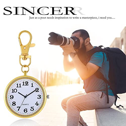 Avaner Taschenuhr mit großes Zifferblatt Rucksack Schlüsselanhänger Uhr Schwesternuhren mit Clip Pocket Watch für Damen Herren Jungen Mädchen – Bild 6