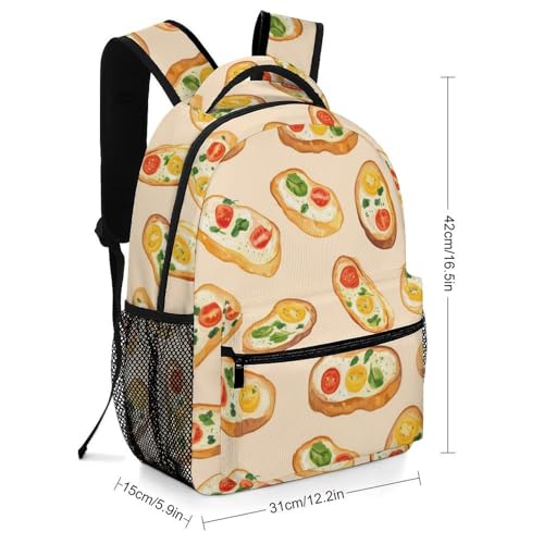 Crostini Pattern Funny Backpack Casual Daypack Lightweight Shoulders Bag for Men Women Cute Print2