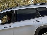 Rvinyl Pillar Post Pre Cut Window Trim Kits in Matte Black Compatible with Jeep Cherokee 2014-2023 - Adhesive Backs