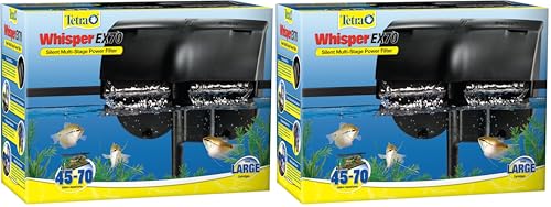 Image of Tetra Whisper EX 70 Filter for 45 to 70 Gallon Aquariums, Silent Multi-Stage Filtration, White (Pack of 2)