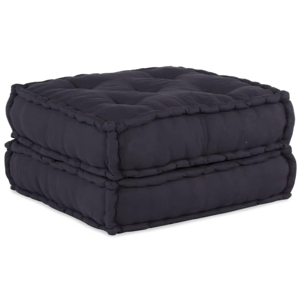 Elemento modulare per divano antracite, 70 x 70 x 36 cm, in cotone, configurabile, morbida imbottitura per interni ed esterni