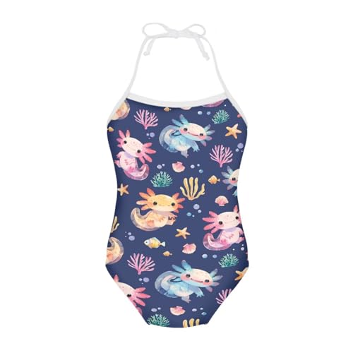 Image of Girls One Piece Swimsuit Summer Quick Dry Beach Sport Bathing Suit Halter Strap 1-10 Little Kids Toddler Swimwear