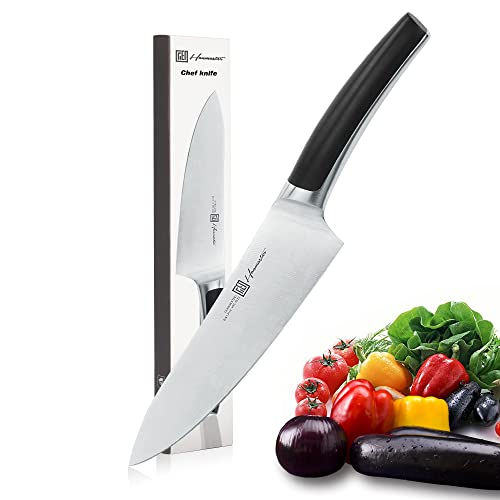 Hanmaster Chef Knife, 8-Inch German Steel Sharp Chefs Knife With Non-Slip Handle, Ideal Comfortable Grip Kitchen Knife For Home And Restaurants. #TOP5