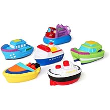Bathtub Floating Bath Toys6PCS,Baby Soft Bath Time Boat Toys,Bathtub Learning Water Toys and Bathroom Toys for Toddlers