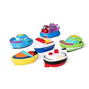 Badespielzeug Geschenkset(6PCS)Mit Kostenlos Aufbewahrungstasche,Bad Boot Spielzeug,Bath Boat Toys,Schwimmenden Boot Badespaß Zeit Großes Geschenk für Baby