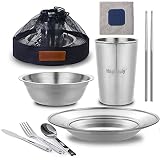 Camping Mess Kit - for camping 1 to 2 person boy scout Camp Dishes camping cooking utensils accessor