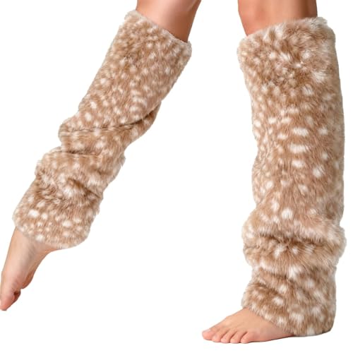 Genérico Calentadores De Piernas Para Botas - Fundas Para Botas Y Cálidas 1 Par,Calentadores De Piernas Elásticos Con Estampado De Marrón Lindo | Tobillo Adolescente Niñas Disfraz Halloween Navid
