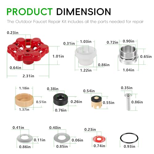 2Pack Universal Outdoor Faucet Repair Kit with VACVBKX1B Vacuum Breaker Kit by Camoo - Used condition - Image 6