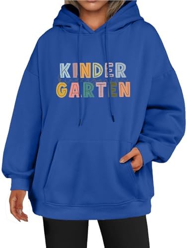 Teacher Hoodies for Women: First Day of School Sweatshirts Teacher's Back to School Outfit Graphic First Grade Shirts