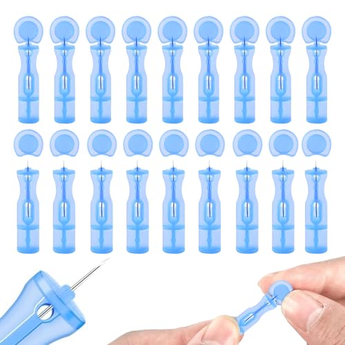 100 Desechables Eliminar Espinillas, Blemish Remover Acné Aguja, Agujas Desechables para Acné, Ideal para Salón de Belleza y Uso en Casa, Azul