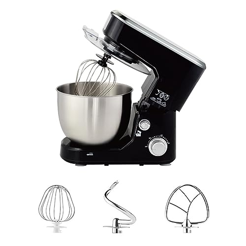 Electric Stand Mixer for Baking with 5L Bowl Stepless Speed Regulation Food Stand Mixer with Dough Hook, Whisk & Beater Planetary Mixing System for Kitchen Baking Cake, Batter, Bread, Desserts (Color