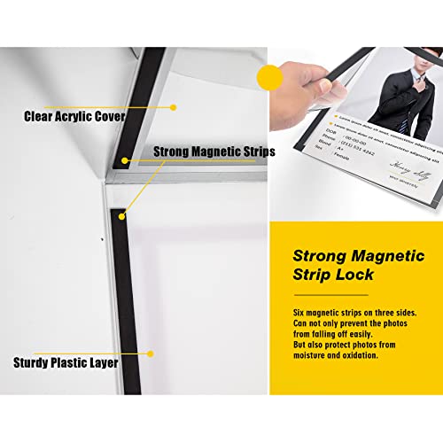 Golemas Acrylic Sign Holder, 8.5 X 11 Magnetic Wall Mount Self Adhesive Display Frames, Plastic Clear Document Frame, Easy Front Opening, Horizontal & Vertical Display, For Wall, Door, Office, Store, School, Home (Black, 6Pack) #TOP3