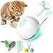 Fairwin Juguetes para Gatos Pelotas, Bolas de Gato Juguete interactivas para Gatos con Luces LED y Juguetes con Hierba Gatera para Gatos de Interior, Rotación Automática de 360 Grados y Carga USB