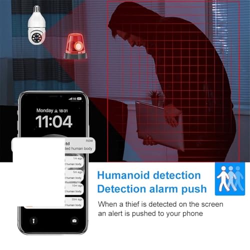 Cámara de vigilancia E27 para proteger tu salón con alerta al móvil 3