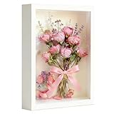 3D Bilderrahmen zum Befüllen 29.7 x 42 cm Bilderrahmen Tief 3D Objektrahmen Hölzern bis 3cm, Tiefer Bilderrahmen zum Befüllen für Objekte, Blumen, Hochzeitsgeschenk oder (Weiß, 29.7 x 42 cm)