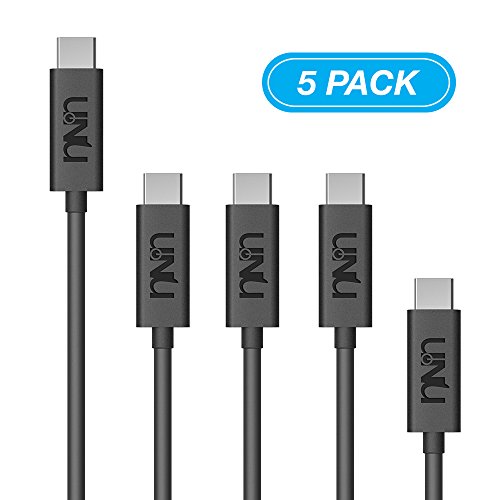 USB Type C Cable 5 Pack, UNU Type C to Type A 2.0 Male 5Gbps (3.3 Feet 3 Pack, 6.6 Feet 1 Pack, 1 Feet 1 Pack) for Google Pixel/Pixel XL, Galaxy S7/S7 Edge, Nexus 6P, Nexus 5X and More Type-C Devices