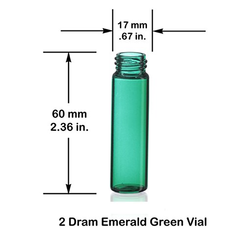 Magnakoys 1 Dram & 2 Dram Variety Pack Of Glass Vials W/Straight Black Bulb Eye Glass Droppers For Essential Oils & Liquids (4 Pack) (2 Dram) #TOP4