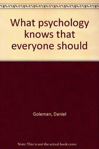 What psychology knows that everyone should 0866160108 Book Cover