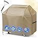 wiipara Grillabdeckung Wetterfest mit Grillbürste, Gasgrill Abdeckung Grill Abdeckhaube, Wasserdicht, Winddicht, UV-Schutz, Grillhaube aus 100% Polyester mit PU-Beschichtung, 147 x 61 x 122 cm, Khaki