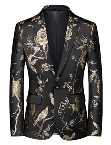 Veste de Discours Homme Blazer Jacquard Ajusté pour Rompre la Monotonie des Costumes
