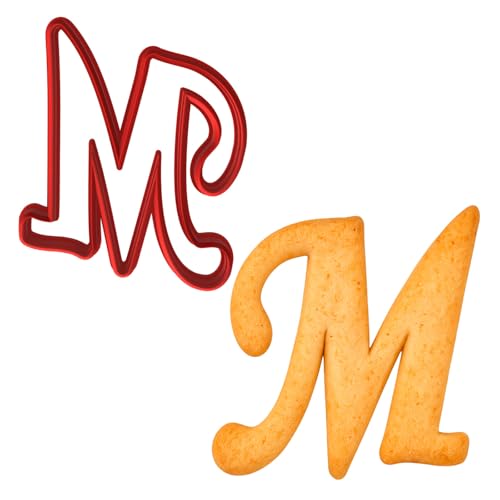 Mighty Gadget Fancy Cursive Letter A to Z Cookie Cutter - 4" Tall Alphabet Baking Mold (Random Color) (M)