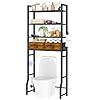 Simple Trending 4 Tier Over The Toilet Storage with Drawers Heavy Duty Bathroom Stand Organizer Metal Shelves for Laundry Black