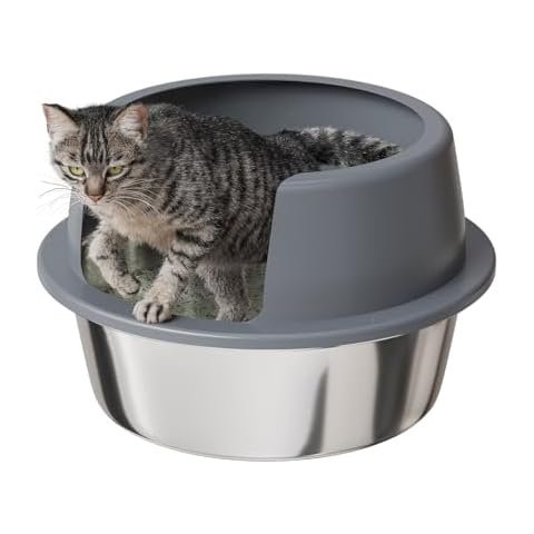 Booche Round Stainless Steel Cat Litter Box Cover