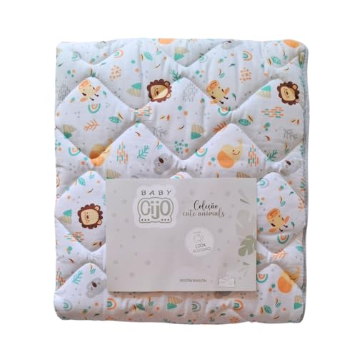 Edredom para Berço Bebê 85cm x 1,30m Dupla Face (Safari)