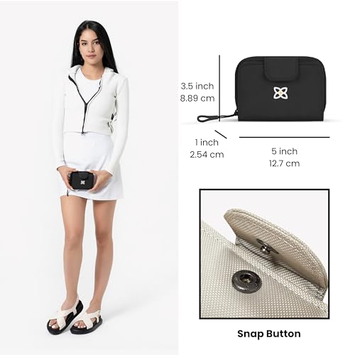 Sherpani Barcelona, Small Nylon Bifold Zipper Pocket Wallet for Women, Travel Bag, RFID Protection3