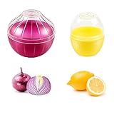 Magicaleast 2PCS Fruit and Vegetable Shaped Savers Onion and Lemon Storage Containers for Fridge Vegetable Crisper Makes Food Stays Fresh Longer