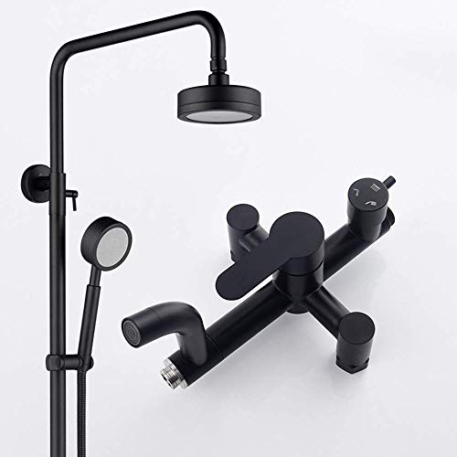 Ensemble de douche mural en acier inoxydable noir mat chic - 5