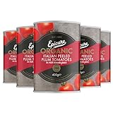Epicure Tinned Organic Italian Peeled Plum Tomatoes, Rich Tomato Juice for Delicious Pasta Sauces and Casseroles 400 g (Pack of 12)