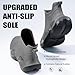 GUYISAKJ Men's Ankle Rain Boots - Slip On Waterproof Festival & Garden Shoes - Comfortable Lightweight Rubber Wellies with Decorative Buckle black&grey