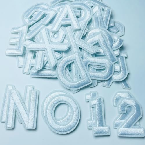 Jongdari 75pcs Iron On Letters and Numbers Patches for