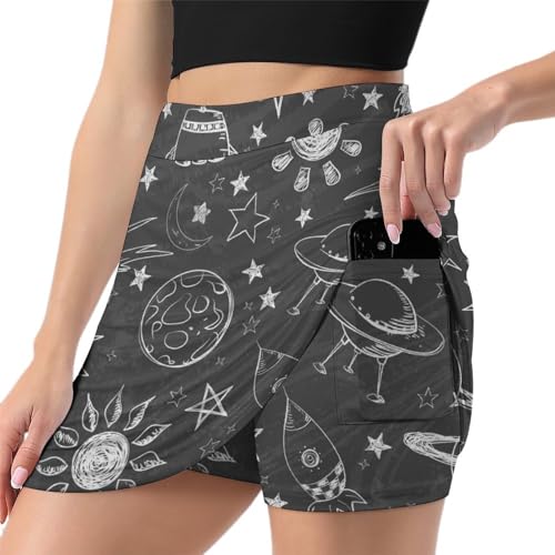 Skort de sport femme galaxie cosmique confortable pour running et golf