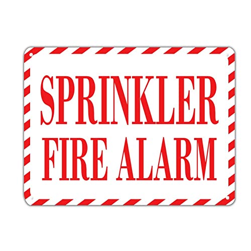 Letrero de aluminio con alarma de incendios para aspersores, resistente a la intemperie, protección UV, libre de óxido, placa decorativa para estacionamiento, oficina, 12 x 16 pulgadas