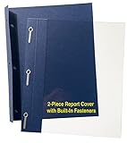 Letter Size Clear Front 2-Piece Report Cover with 3 Built-in Fasteners, 250 Sheet Capacity, Style A6XL Matte Linen Navy (10)